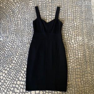 DVF black fitted stretch fabric dress
